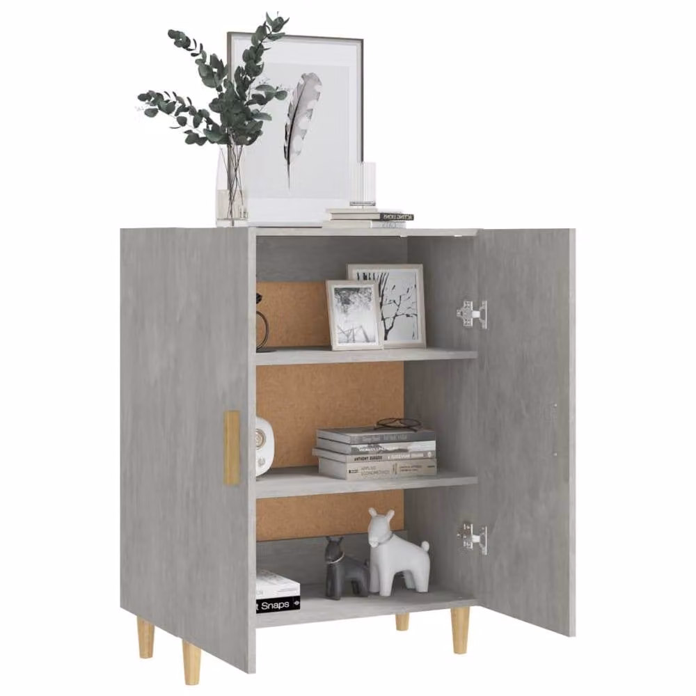 Berkfield Home Sideboard in Concrete Grey, Engineered Wood, W/D/H: 70 x 34 x 90 cm – 2