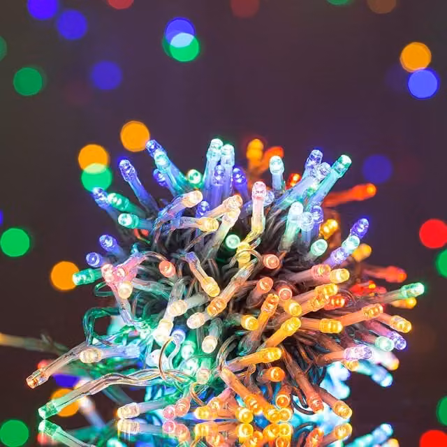 Shatchi Multicolour LED Outdoor String Fairy Lights with Timer, 300 LEDs, 30m, Waterproof IP44 – 1