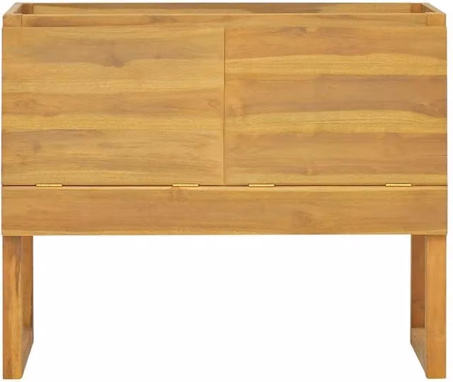 Berkfield Home Beautiful Bathroom Cabinet in Brown Solid Teak Wood, W/D/H: 90 x 45 x 75 cm – 1