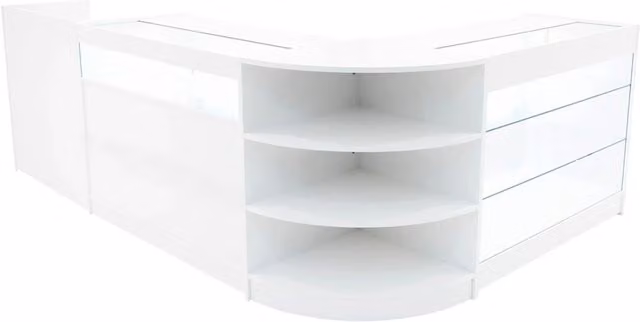 Monstershop Hyperion LED Shop Counter Set K1200, B1200, TB60 & LM60 in White