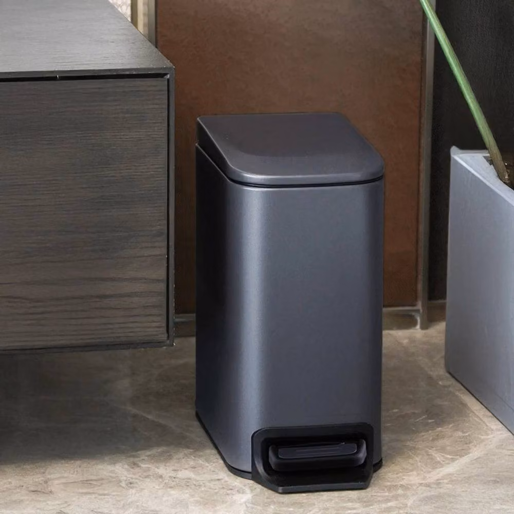 SPETLEK Stainless Steel Pedal Bin, Dark Grey, 6L, Soft Close and Fingerprint Proof – 4