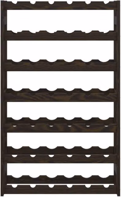 Berkfield Home Beautiful Wall Mounted Wine Rack for 42 Bottles, Dark Brown Solid Pine Wood – 1