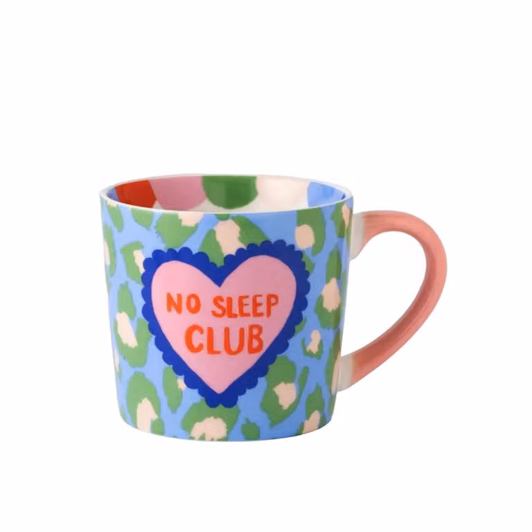 Eleanor Bowmer No Sleep Club Green Leopard Bone China Mug, 300 ml