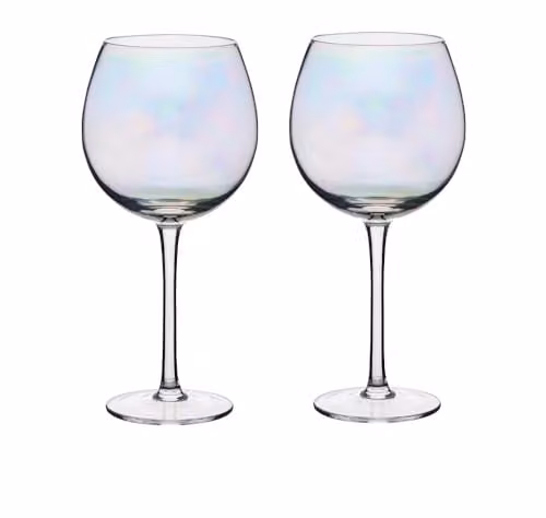 BarCraft Set of 2 Multicolour Iridescent Cocktail Gin Glasses, 500 ml