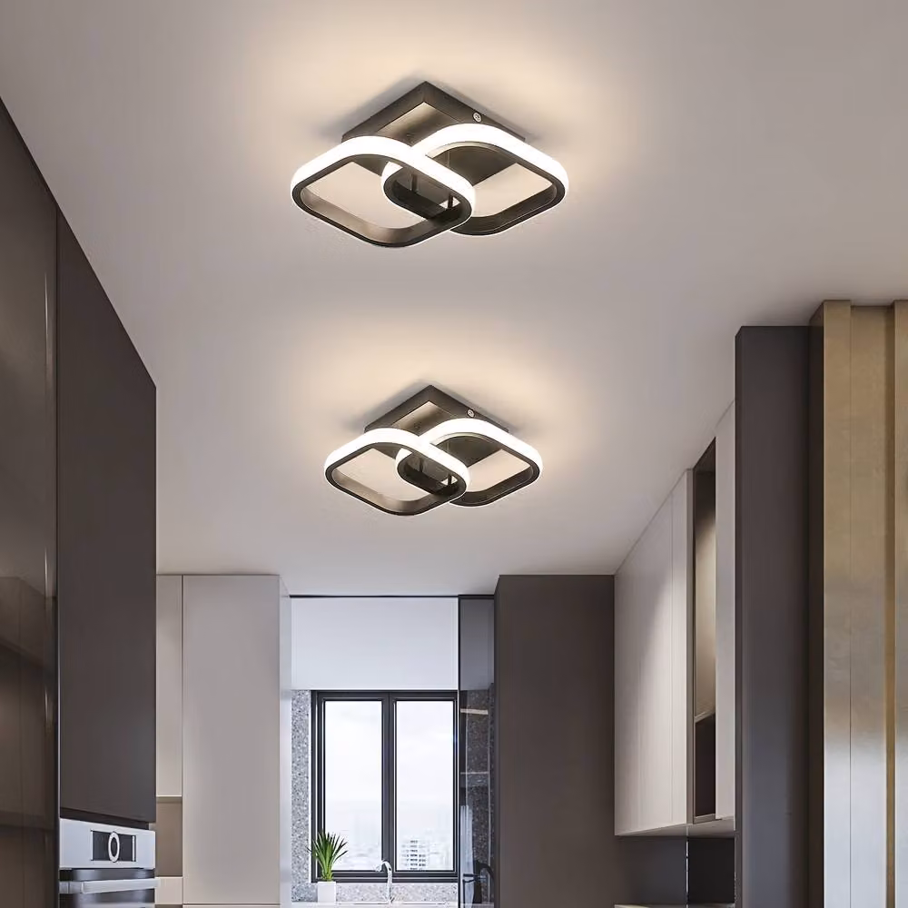 Pheashine 2-Pack Square LED Ceiling Lights, 22W, 4500K Neutral White, Black, W/D/H: 23 x 23 x 23 cm – 2