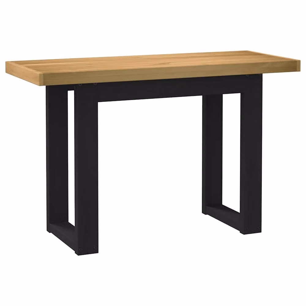 Berkfield Home NOAIN Writing Desk in Brown Solid Pine with U-Shaped Legs, W/D/H: 120 x 50 x 75 cm – 2