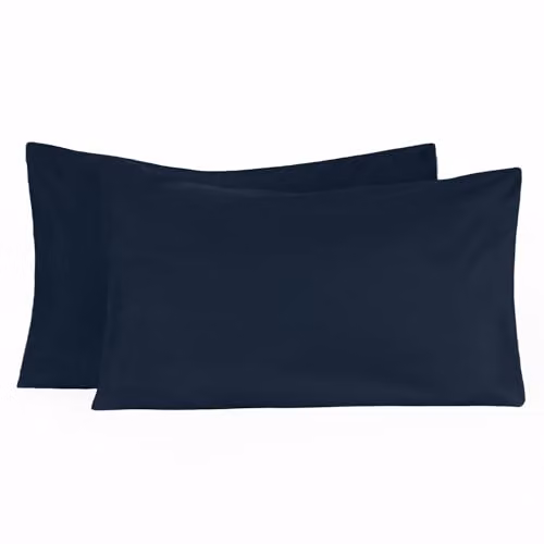 OHS 2 Pack Soft Microfibre Housewife Pillowcases in Blue with Envelope Closure – 3