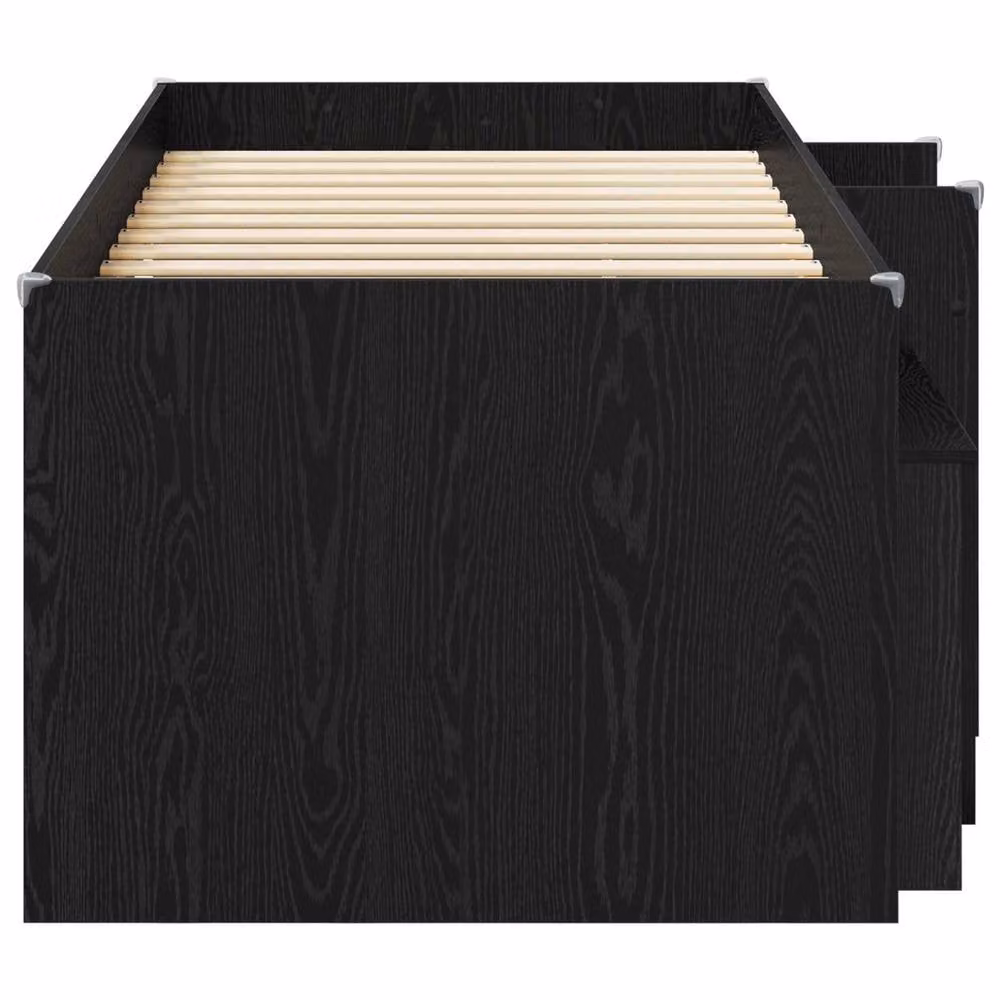 Berkfield Home Loft Bed Frame with Cabinet in Black Engineered Wood – 3