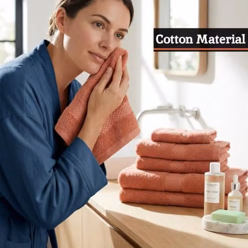 Thread and Loom 6 Piece Cotton Towel Set in Pink – 4