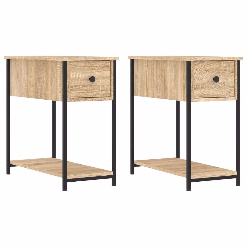 Berkfield Home Set of 2 Bedside Cabinets in Sonoma Oak Brown, W/D/H: 60 x 30 x 60 cm – 2