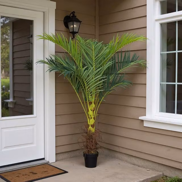 Garden Sanctuary Artificial Green and Brown Palm Tree Faux Plant