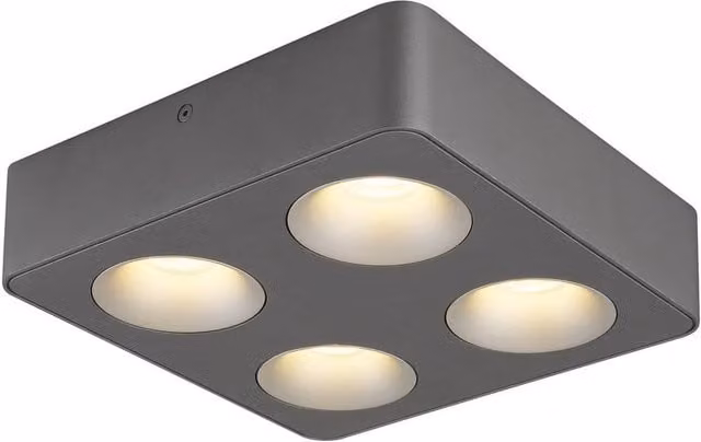 Netlighting Hangarau Modern Square Semi Flush Ceiling Light in Grey with Warm White LED 3000K – 1