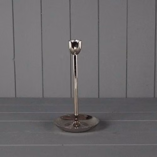 Gift Company Grey Metal Taper Candle Holder, Height: 21 cm