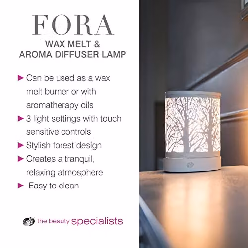 Rio FORA White Ceramic Wax Melt Burner and Electric Aroma Diffuser Lamp – 5