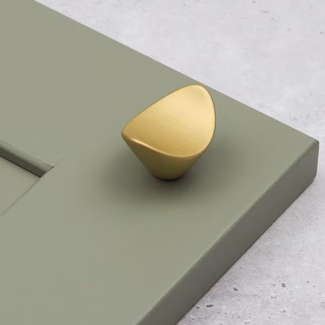 Handle & Home Oval Concave Cabinet Knob in Brushed Brass