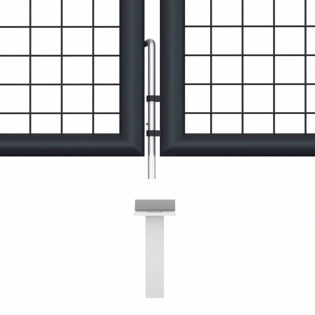 Berkfield Home Grey Galvanised Steel Mesh Swing Garden Gate, W: 400 cm, H: 150 cm – 4