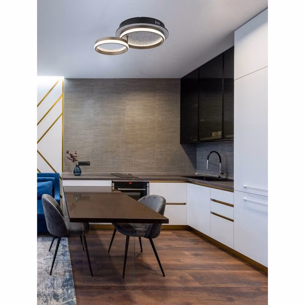 Globo Lighting Netlighting LED Semi Flush Ceiling Light in Black and Grey, 30W, 1200 lm, W/D/H: 47.2 x 34 x 14 cm – 5
