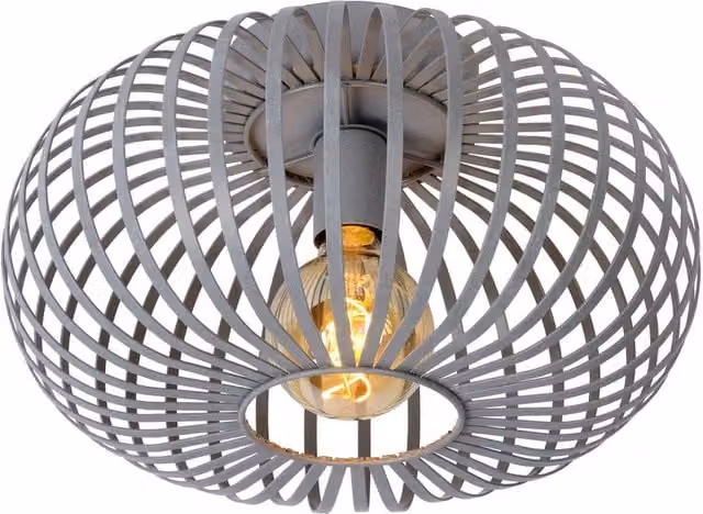 Lucide Manuela Vintage Flush Ceiling Light in Grey