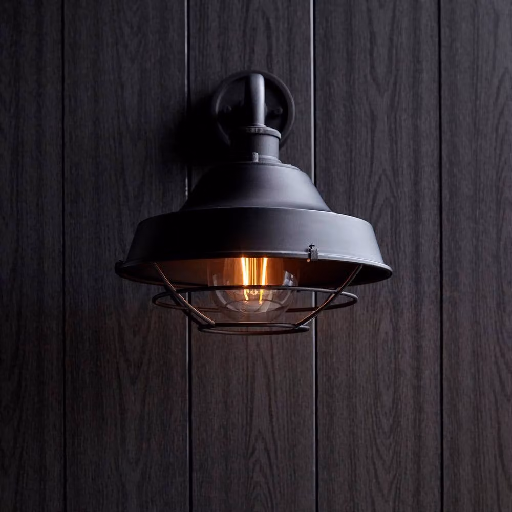 Netlighting Brindisi Outdoor Dome Wall Lamp in Matt Black with Clear Glass – 3