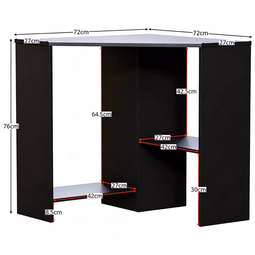 FORGEVIO Modern Corner Computer Desk in Black – 2