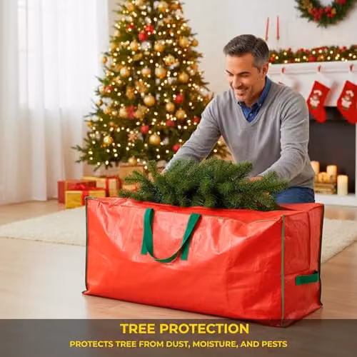 Shatchi Christmas Tree Storage Bag, Red, W/D/H: 52 x 40 x 40 cm – 5