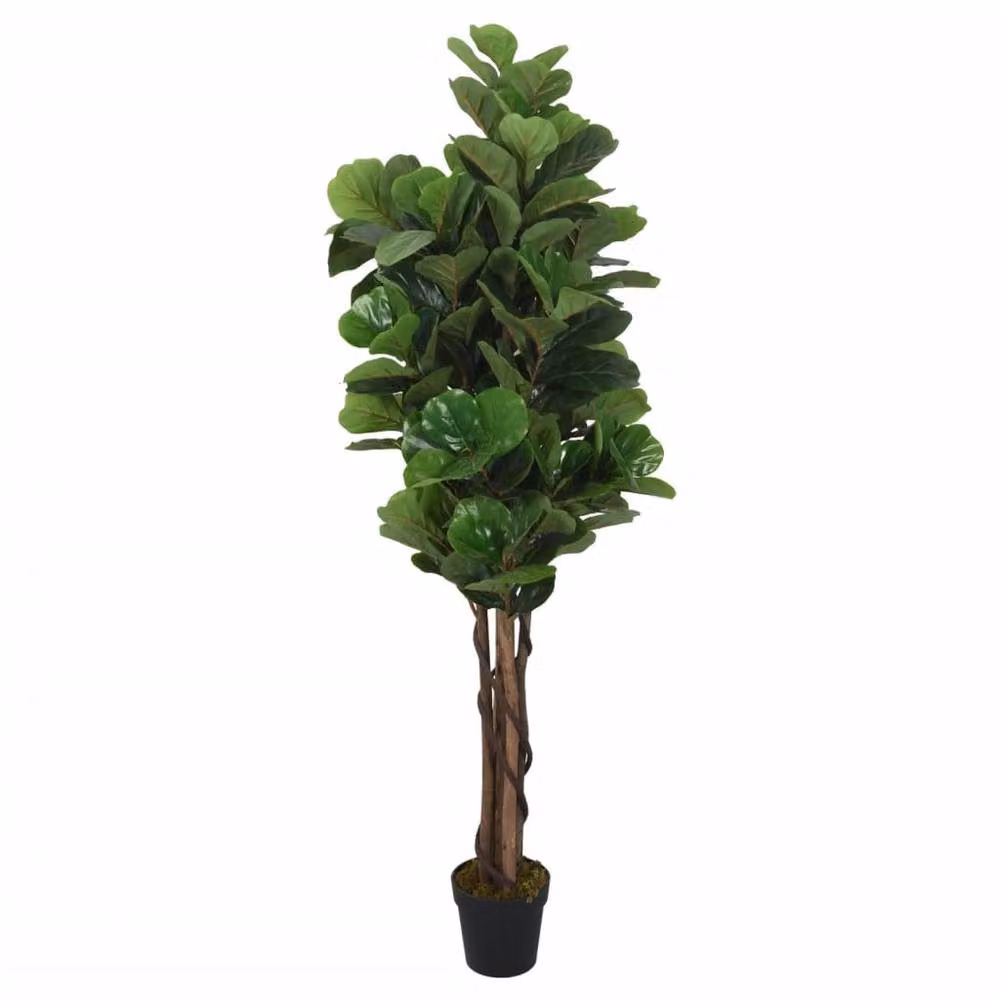 Berkfield Home Artificial Fiddle Leaf Fig Tree, Green, Height: 180 cm – 2