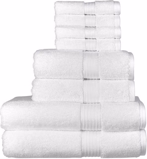 CHRISTY Supreme Hygro Luxury 8 Piece Supima Cotton Towel Set in White – 1