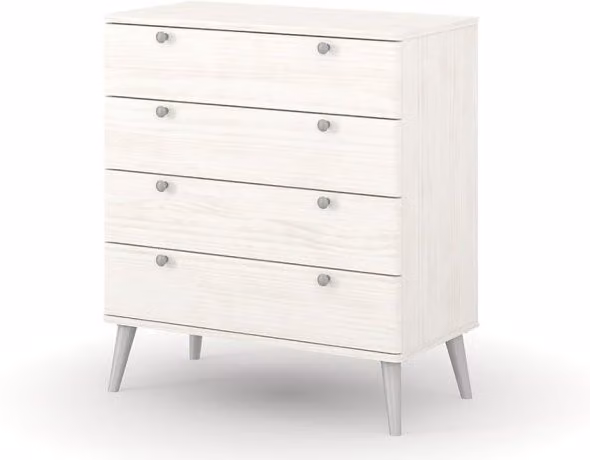 Core Augusta Curve White 4 Drawer Chest of Drawers