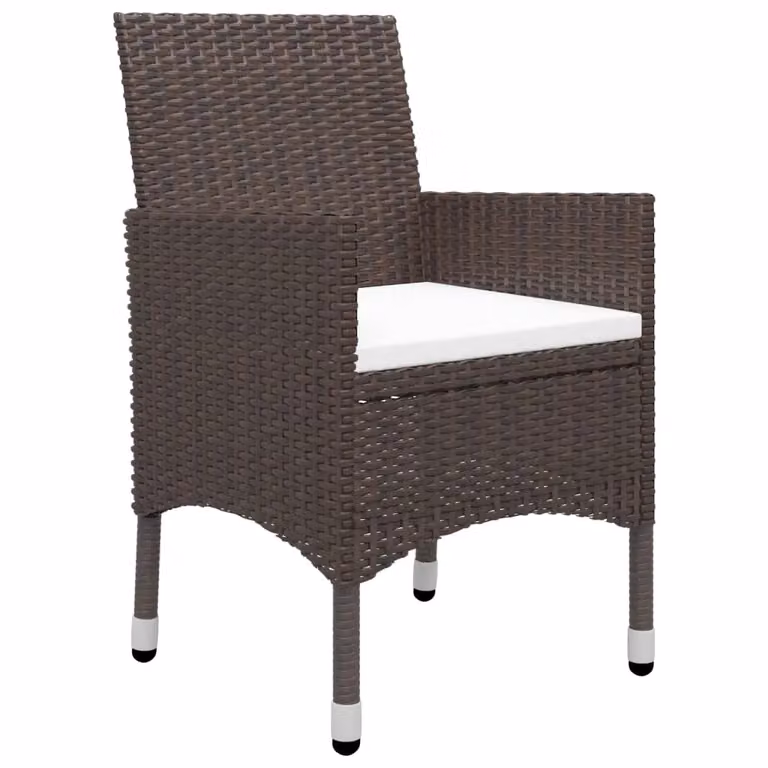 Berkfield Home 5 Piece Garden Dining Set with Brown Cushions