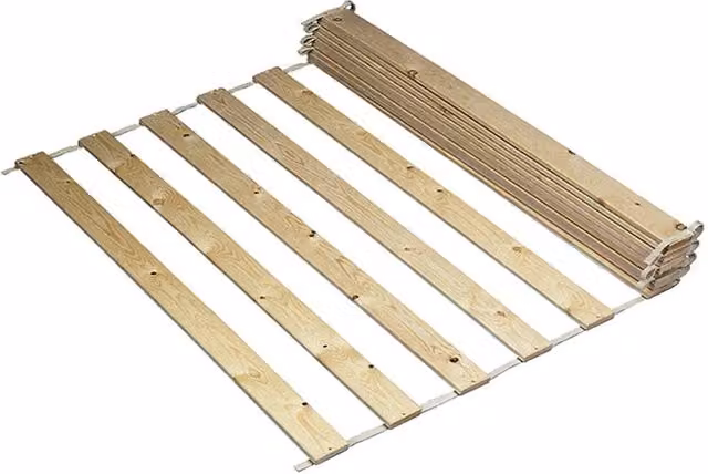 Furniture To Go 12-Piece Roll-Up Bed Slats for Double Bed, Width: 140 cm, Natural Wood