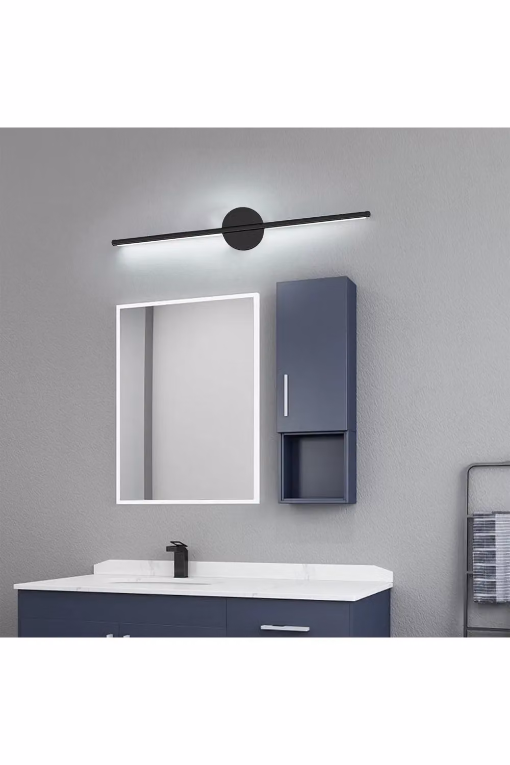 Living and Home Minimalist Linear LED Up and Down Wall Light in Black – 2