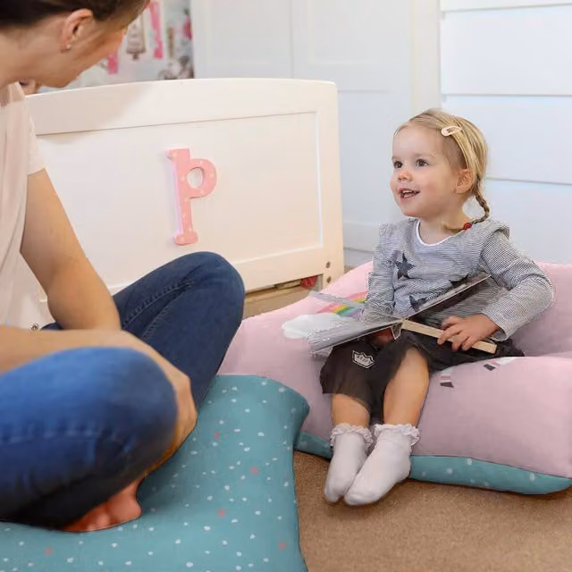rucomfy Unicorn Indoor Bean Bag Floor Cushion Seat for Children in Pink and Multicolour – 1