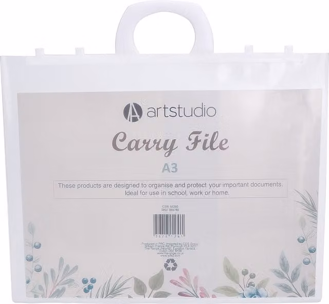 Art Studio Transparent Plastic A3 Carry File