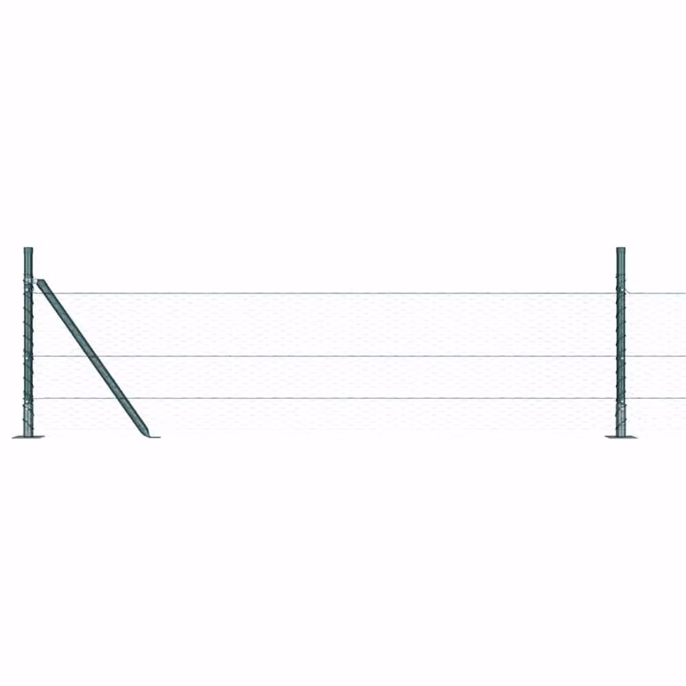 Berkfield Home Green Powder-Coated Steel Hexagon Fence, W: 0.5 m, L: 10 m – 3