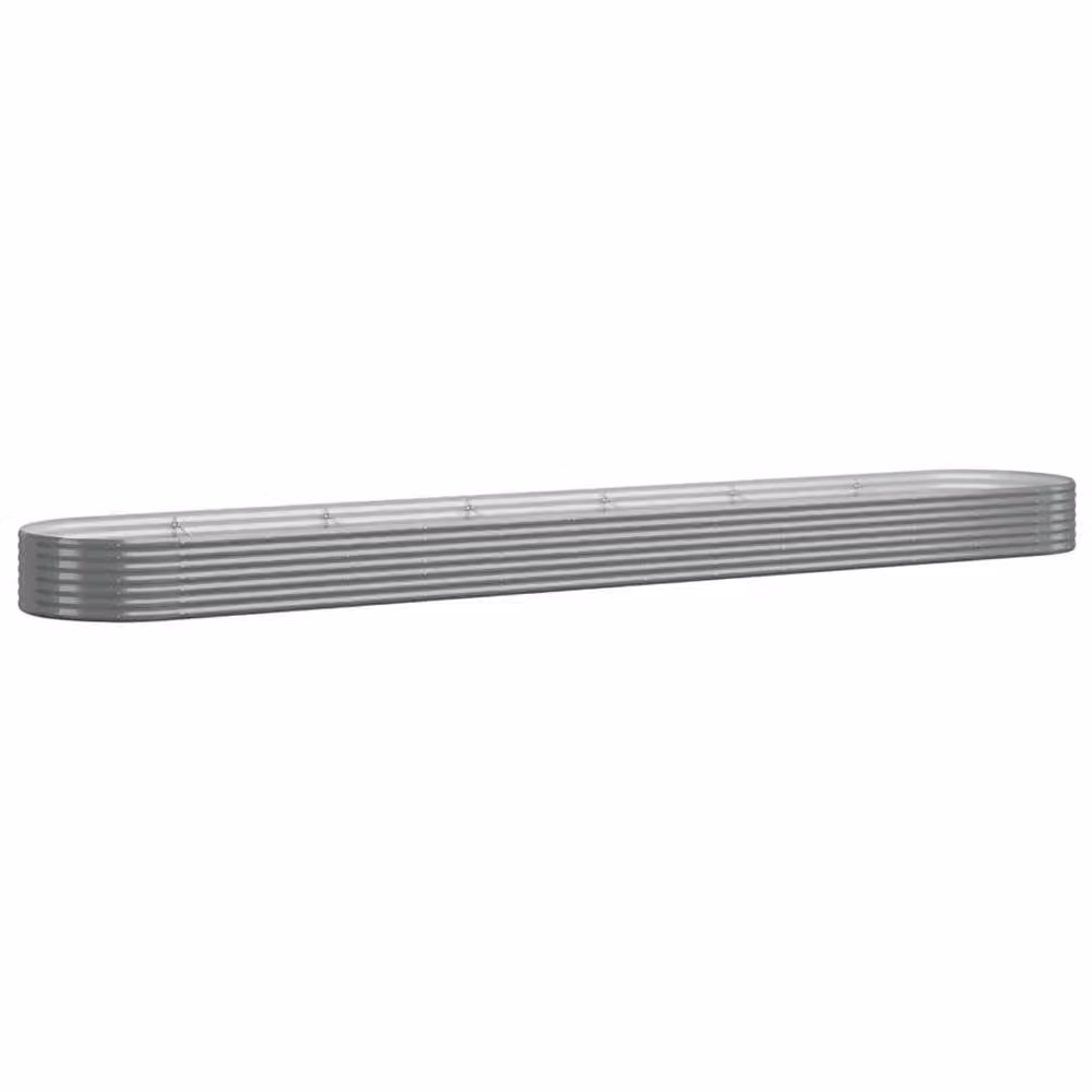 Berkfield Home Garden Grey Powder-coated Steel Raised Bed W: 544 cm, D: 100 cm, H: 36 cm – 2