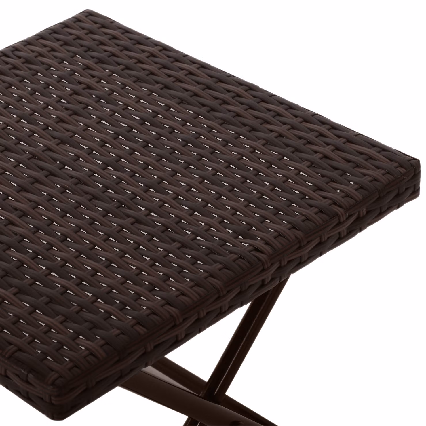Outsunny Brown Rattan Folding Square Coffee Table for Garden and Balcony, W/D/H: 40 x 40 x 40 cm – 8