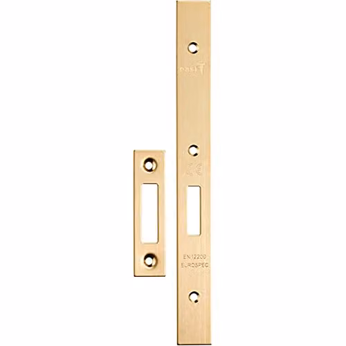 Loops Forend Strike and Fixing Plate Pack in Satin Brass