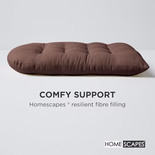 HOMESCAPES Round Egg Chair Cushion in Chocolate Brown, 100% Cotton, W/D/H: 80 x 120 cm – 4