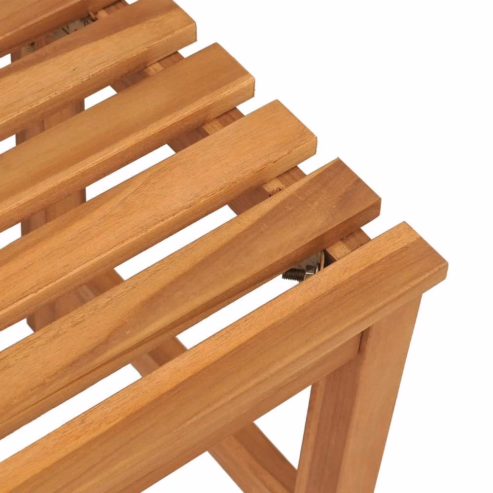 Berkfield Home Solid Teak Wood Garden Bench in Brown, Width: 114 cm – 3