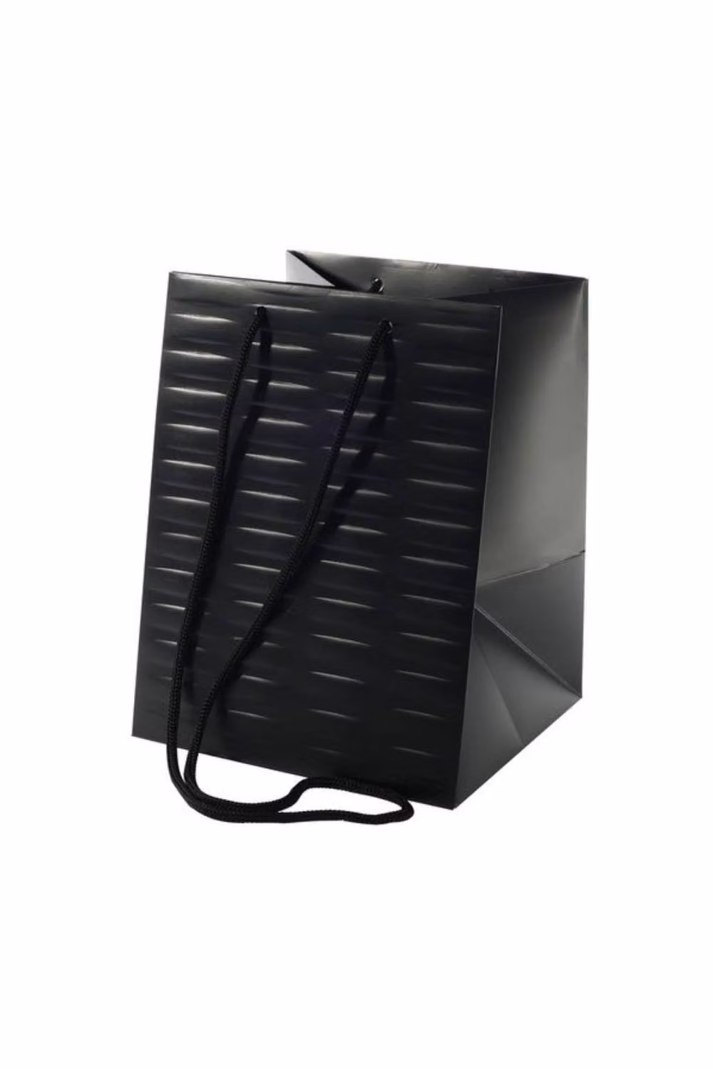 KDMD Black Woven Textured Paper Hand Tie Bags, 6 Pack, W: 19 cm x H: 25 cm – 2