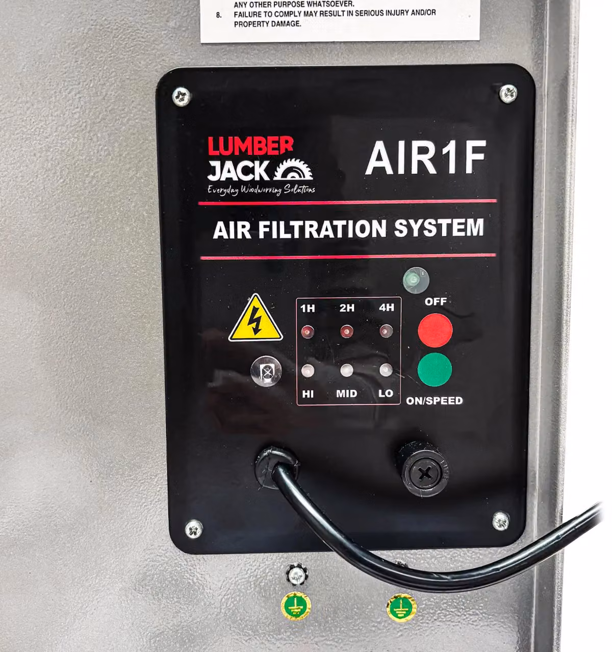Lumberjack Workshop Air Filter System with 3 Speed and Infrared Remote Control in Silver, W: 100 cm, D: 40 cm, H: 40 cm – 4