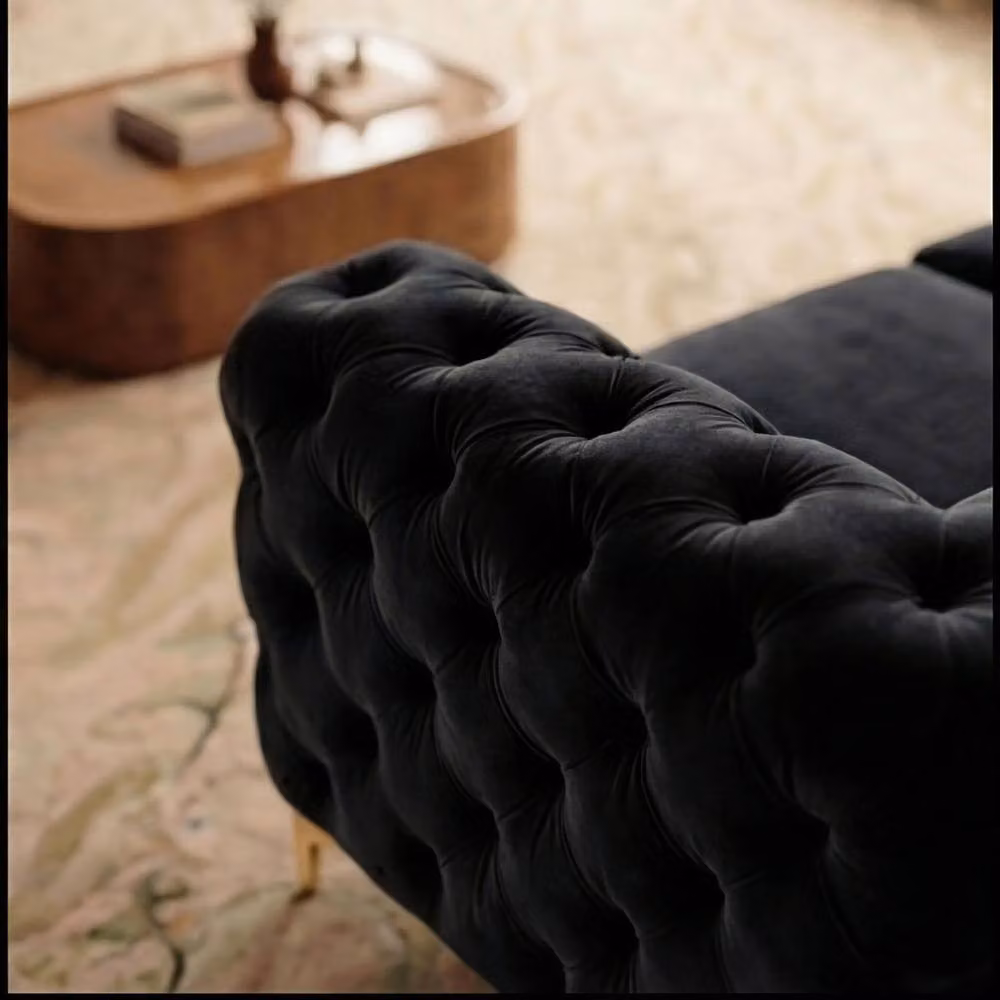 Sofaya Monaco Chesterfield 3 Seater L-Shaped Sofa in Black Velvet with Left Hand Chaise – 3