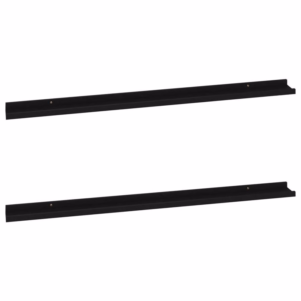Berkfield Home Wall Mounted Shelves, 2 Piece Set, Black, W: 115 cm, D: 9 cm, H: 3 cm – 3