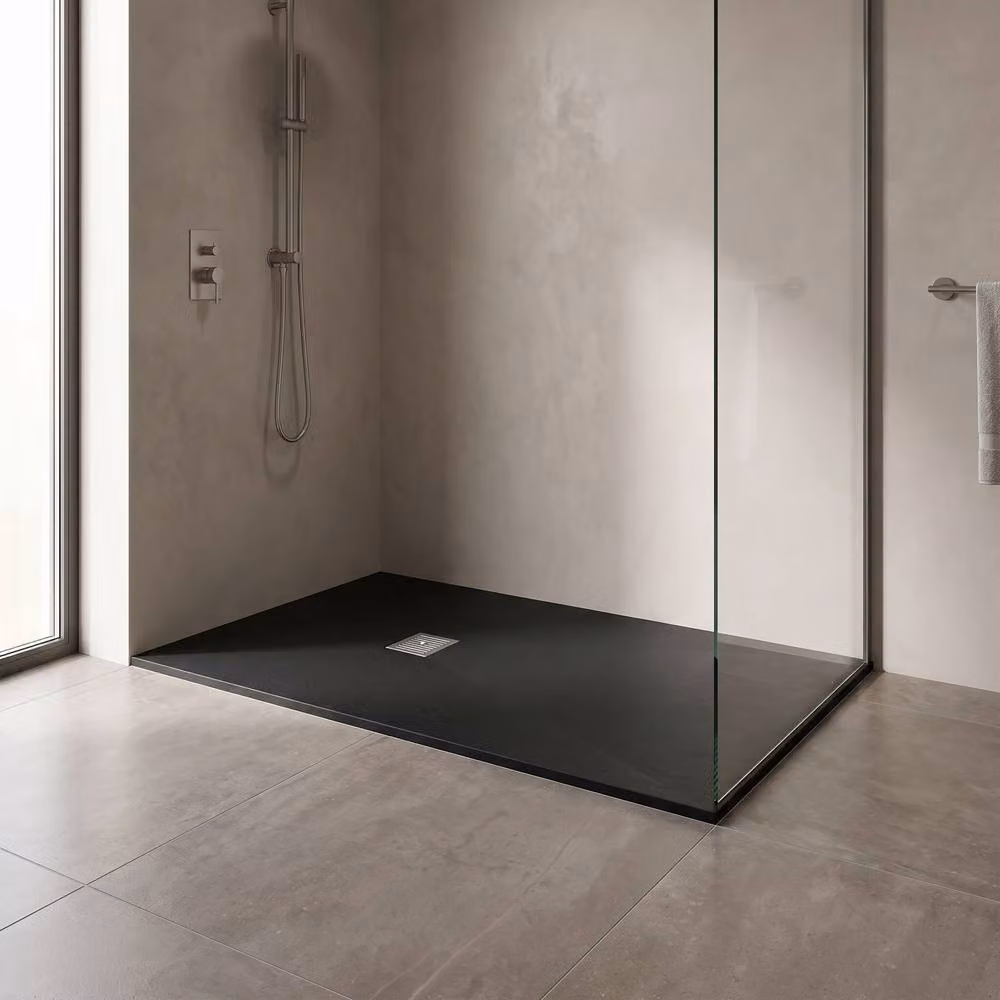 Balterley Premium Slimline Rectangular Acrylic Shower Tray, Black, W: 170 cm, D: 90 cm – 2