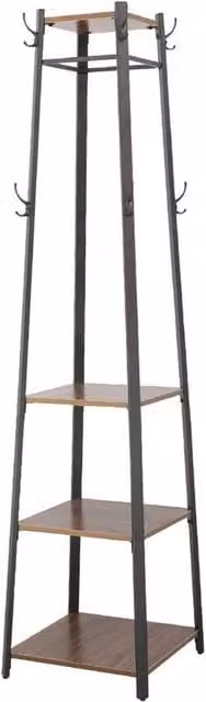 Kelvenix Modern Metal Coat Stand Rack and Umbrella Holder in Brown
