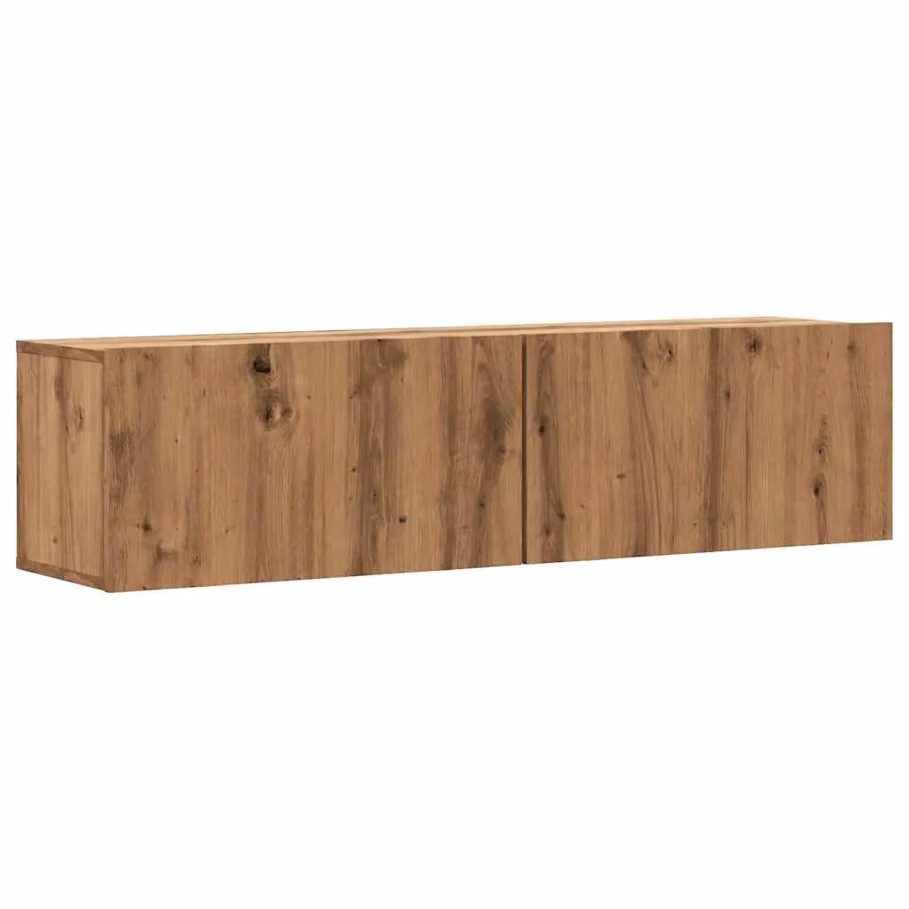 Berkfield Home Artisan Oak Wall Mounted TV Cabinet in Brown, W/D/H: 120 x 30 x 30 cm – 2