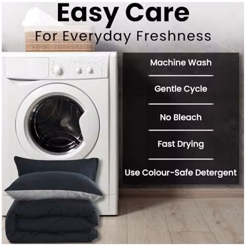 Gaveno Cavailia Coverless Microfibre Single Duvet and Pillowcase Set, 10.5 Tog, Black and Grey, W: 137 cm, L: 200 cm – 8