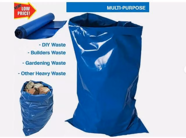 MantraRaj Heavy Duty Blue Rubble Sacks Plastic Bin Bags