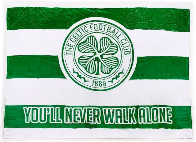 Celtic FC You'll Never Walk Alone Green Sherpa Fleece Blanket