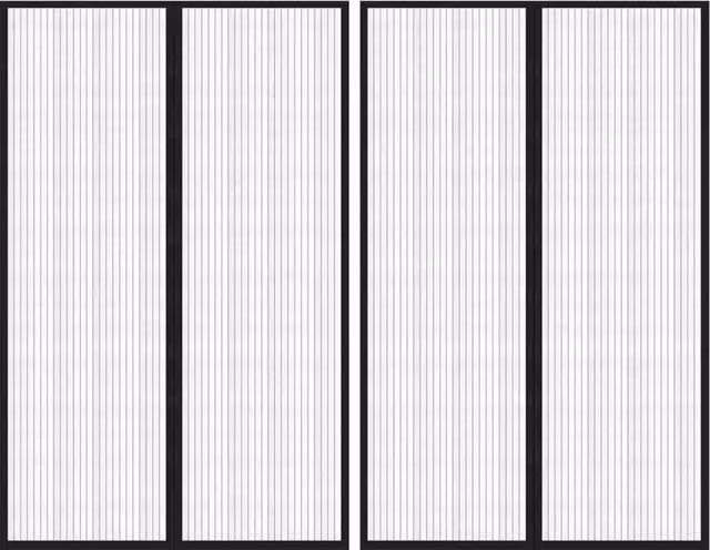 Berkfield Home Insect Door Curtains with Magnetic Blocks, Black, W: 130 cm, H: 220 cm, 2 Pack
